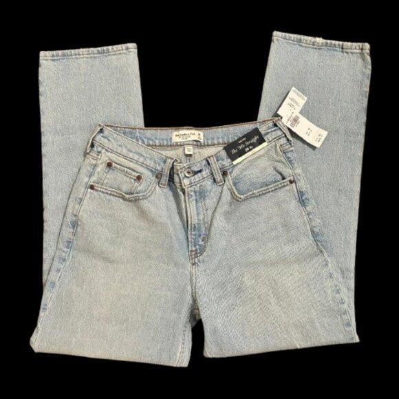 NWT Abercrombie & Fitch The 90"s Straight Mid Rise Curve Love Size 28 6 Short - Picture 7 of 16